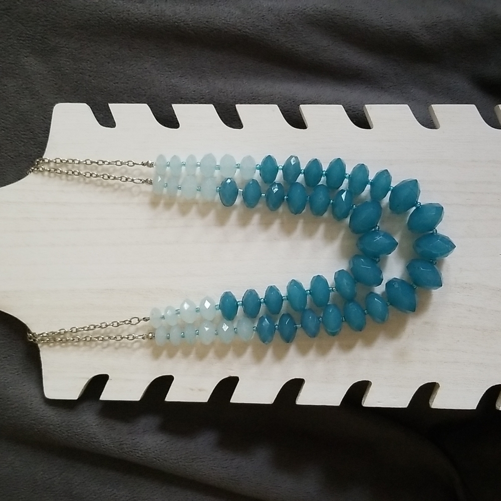 Two Strand Blue Beaded Necklace